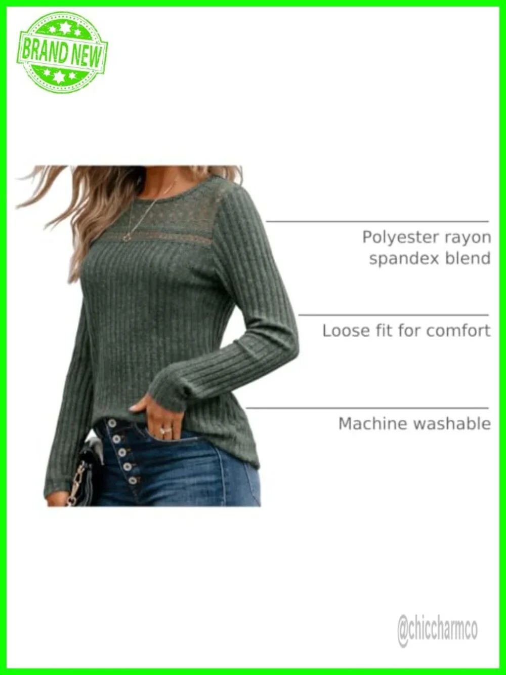 Lace Long Sleeve Sweater Tunic Blouse Lightweight Knit Pullover Fall Top